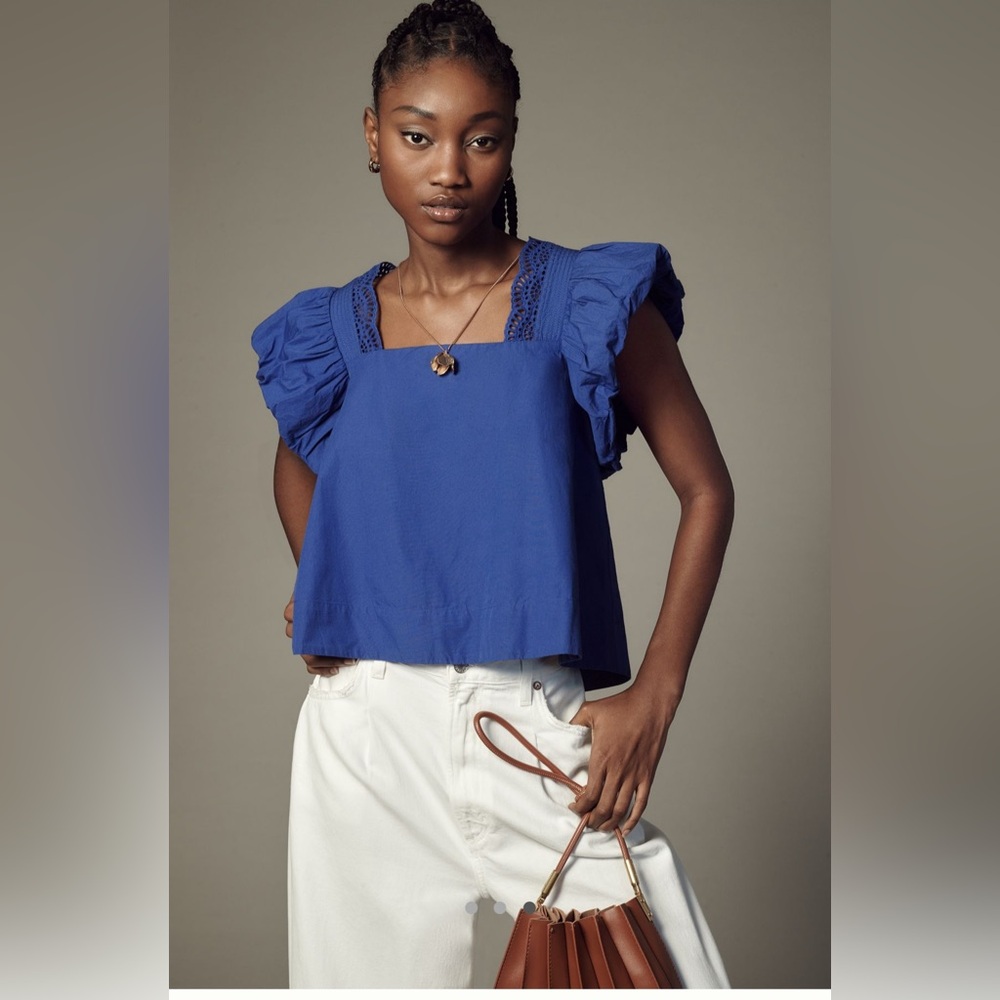 Anthropologie flutter sleeve blouse